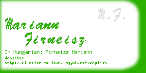 mariann firneisz business card
